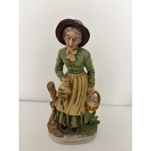 vtg. Ardco porcelain figure of peasant woman with basket